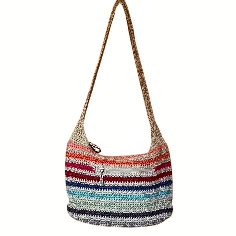 The Sak Multicolor Striped Crochet Hobo Bag